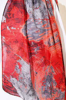 Palet Desen Vio Light Şal Bordo - Başörtüsü