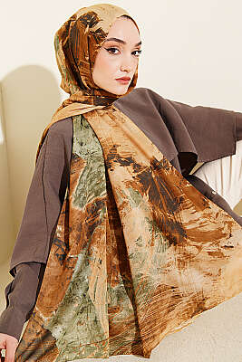 Palet Desen Vio Light Şal Camel - Başörtüsü