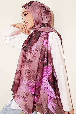 Palet Desen Vio Light Şal Eflatun - Başörtüsü