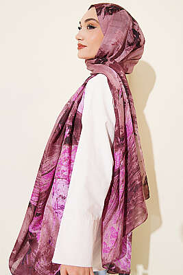 Palet Desen Vio Light Şal Eflatun - Başörtüsü