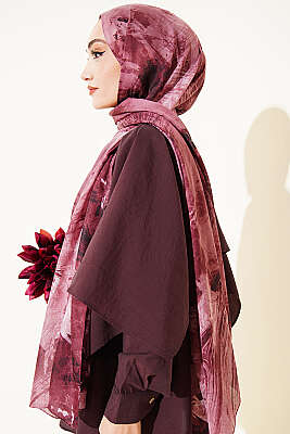 Palet Desen Vio Light Şal Gül Kurusu - Başörtüsü