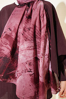 Palet Desen Vio Light Şal Gül Kurusu - Başörtüsü