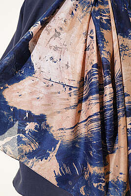 Palet Desen Vio Light Şal Lacivert Bej - Başörtüsü