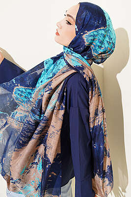 Palet Desen Vio Light Şal Lacivert Vizon 