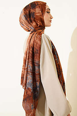 Palet Desen Vio Light Şal Latte - Başörtüsü