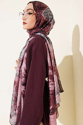 Palet Desen Vio Light Şal Pudra - Başörtüsü