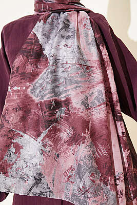 Palet Desen Vio Light Şal Pudra - Başörtüsü