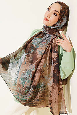 Palet Desen Vio Light Şal Soft Kahve - MODA KAŞMİR