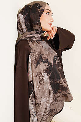 Palet Desen Vio Light Şal Vizon - Başörtüsü