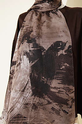 Palet Desen Vio Light Şal Vizon - Başörtüsü