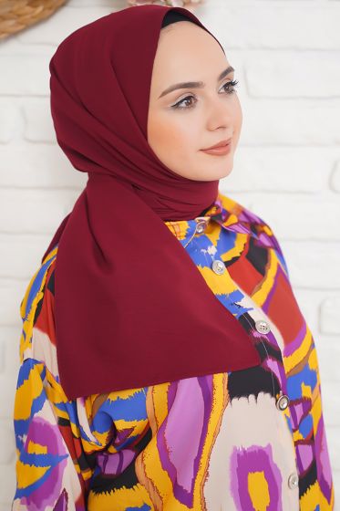 Pamuk Cazz Şal İpek Serisi Bordo - Black&White