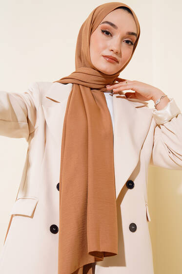 Pamuk Cazz Şal İpek Serisi Deve Tüyü - Düz Şal