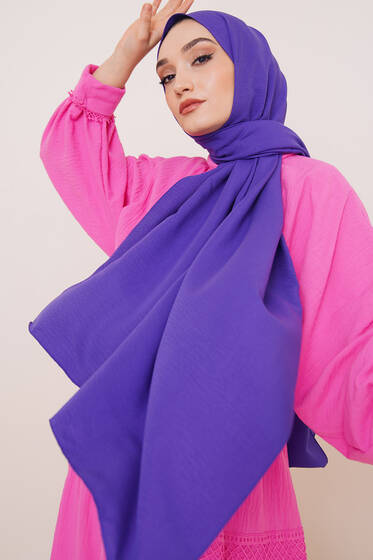 Pamuk Cazz Şal İpek Serisi Violet - Black&White