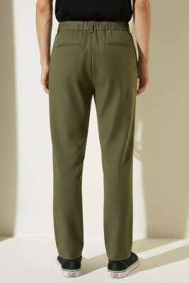  Pamuklu Baggy Erkek Kumaş Pantolon Haki - Erkek Pantolon