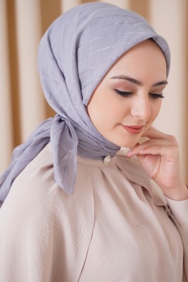 Pamuklu Eşarp Lina Serisi Gri - SİNEM EŞARP