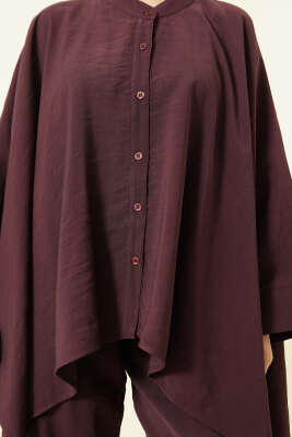 Pançolu Oversize Tensel İkili Takım Mürdüm - İkili Takım