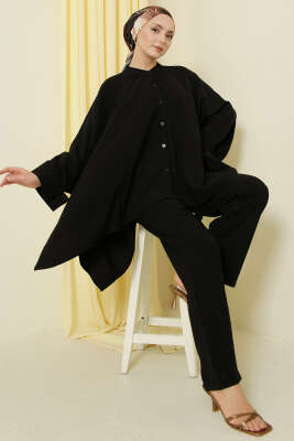Pançolu Oversize Tensel İkili Takım Siyah - DESTİNA