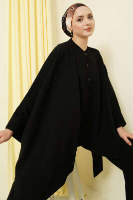 Pançolu Oversize Tensel İkili Takım Siyah - İkili Takım