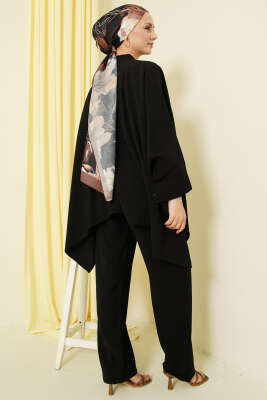 Pançolu Oversize Tensel İkili Takım Siyah - İkili Takım