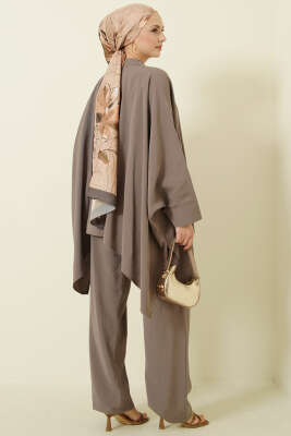 Pançolu Oversize Tensel İkili Takım Vizon - İkili Takım