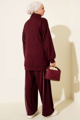 Pantolon Biyeli Fermuarlı Loyşa İkili Takım Bordo - İkili Takım