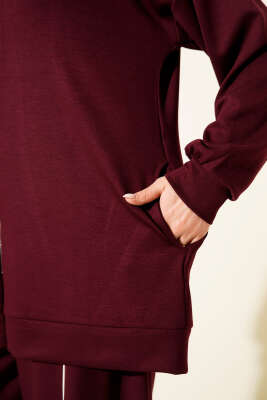 Pantolon Biyeli Fermuarlı Loyşa İkili Takım Bordo - İkili Takım