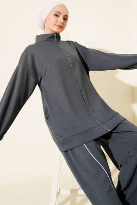 Pantolon Biyeli Fermuarlı Loyşa İkili Takım Füme - İkili Takım