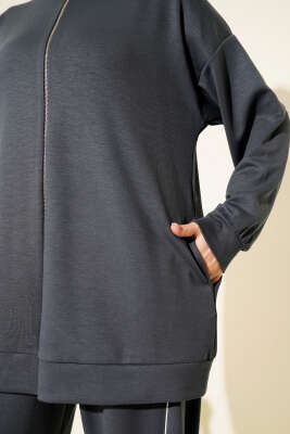 Pantolon Biyeli Fermuarlı Loyşa İkili Takım Füme - İkili Takım