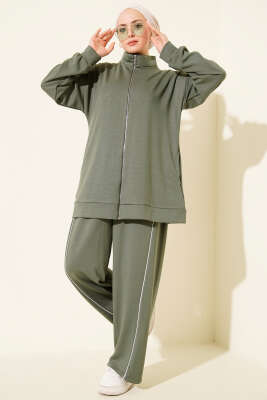 Pantolon Biyeli Fermuarlı Loyşa İkili Takım Haki - İkili Takım