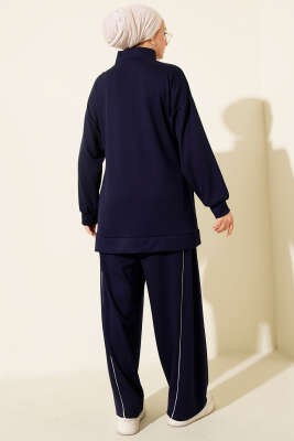 Pantolon Biyeli Fermuarlı Loyşa İkili Takım Lacivert - İkili Takım