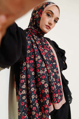 Papatya Desen Bambu Kraş Şal Camel 