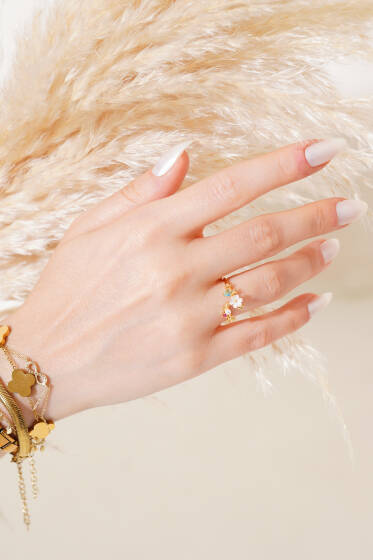 Papatya Model Yüzük Gold - Yüzük