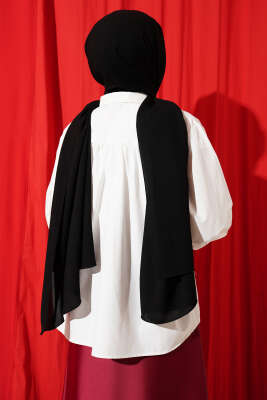 Papatya Nakışlı Oversize Gömlek Beyaz - Gömlek