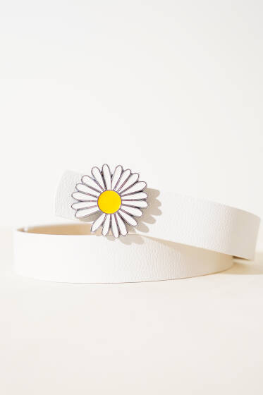 Papatya Tokalı Beyaz - Kemer