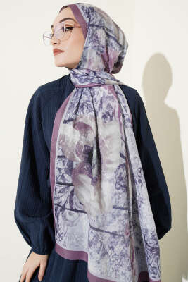 Papelya Desen Modal Liva Şal Açık Lila - Yılın Fırsatı