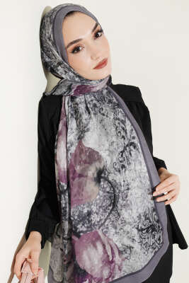 Papelya Desen Modal Liva Şal Gri - Yılın Fırsatı