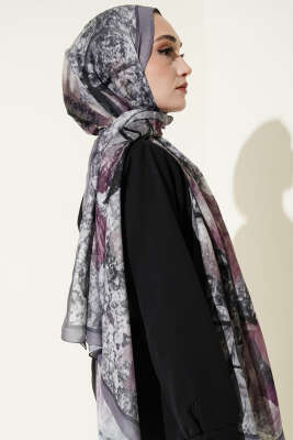 Papelya Desen Modal Liva Şal Gri - Yılın Fırsatı