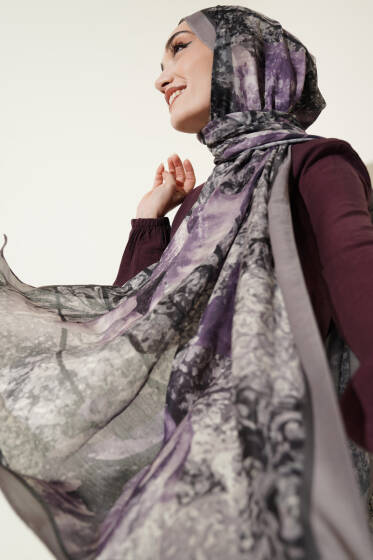 Papelya Desen Modal Liva Şal Kum Bej - Yılın Fırsatı