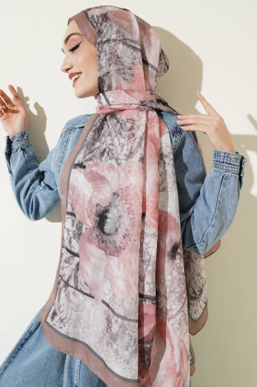 Papelya Desen Modal Liva Şal Latte - Yılın Fırsatı