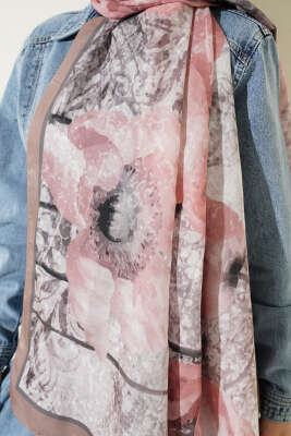 Papelya Desen Modal Liva Şal Latte - Yılın Fırsatı