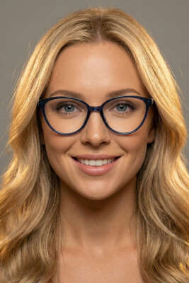Paphia Serisi Şeffaf Gözlük Lacivert - DISEGNO TEKSTİL