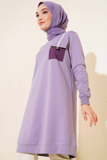 Paraşüt Cep Model Tunik Lila - Tunik