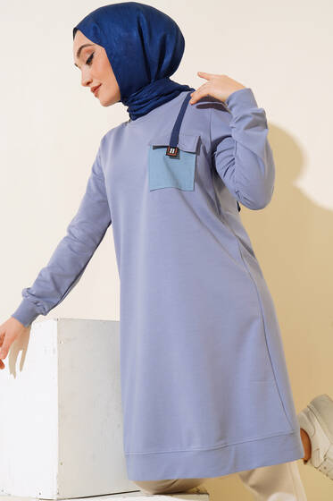 Paraşüt Cep Model Tunik Mavi - Tunik