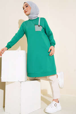 Paraşüt Cep Model Tunik Yeşil - Tunik