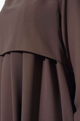 Parça Detaylı Elbise Toprak - Tesettür Elbise