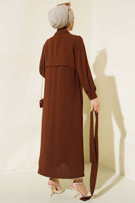 Parça Detaylı Kap Kahve - Dış Giyim&Mont