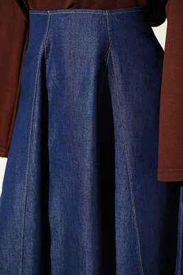 Parça Detaylı Kloş Kot Etek Kot - Etek