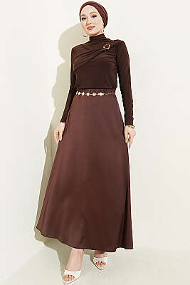 Parça Detaylı Tokalı Sandy Bluz Kahve - Bluz