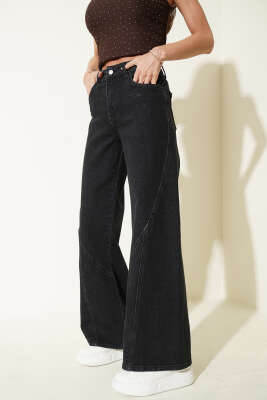 Parçalı Salaş Kot Pantolon Antrasit - BLUE HİLL(ZER)