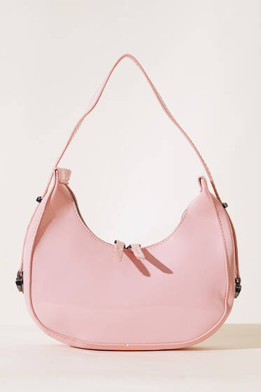 Parlak Baget Çanta Pudra - Kol Çantası